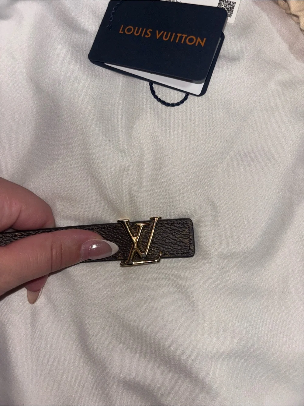 Louis Vuitton Brown Monogram Belt with Gold LV Buckle